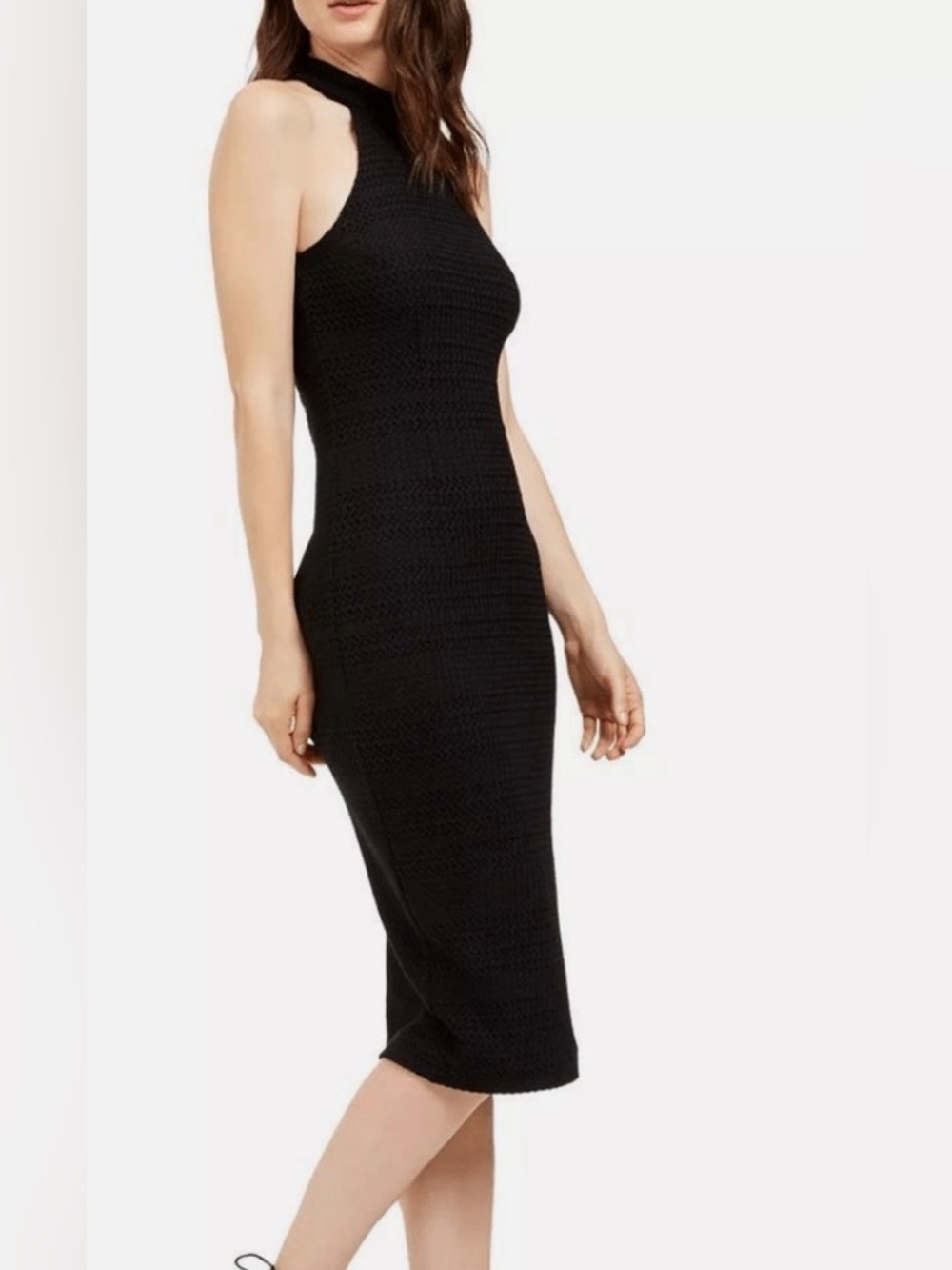 Trina Turk Sleeveless Black Sequin Midi Dress